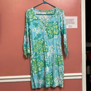NWOT Lilly Pulitzer Palmetto Dress Lagoon Green Wave Rider